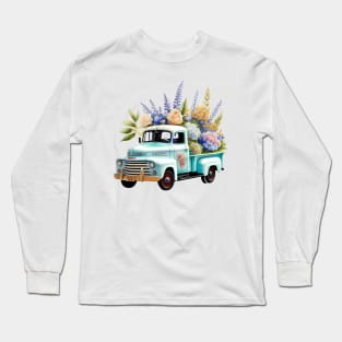 Florist Vintage Truck Flowers Long Sleeve T-Shirt